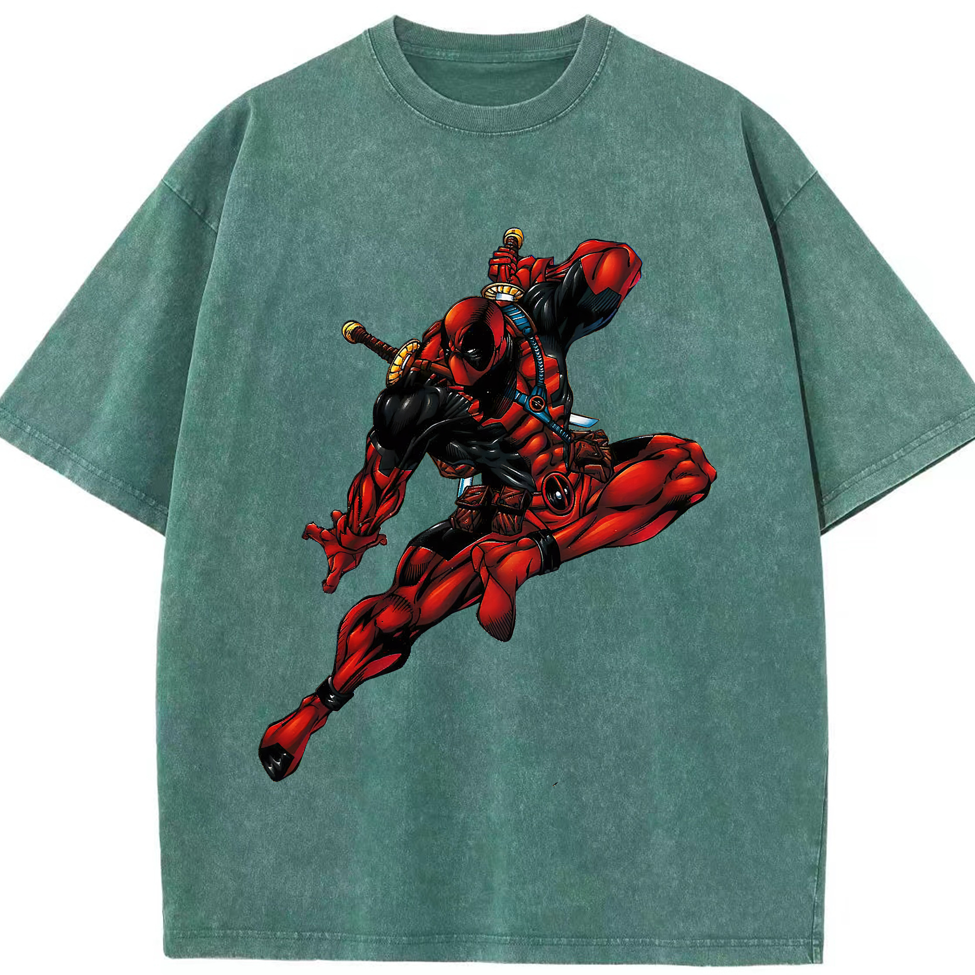 （画像用） Deadpool デッドプール 綿100% ヴィンテージ風 半袖Tシャツ（フロントプリント）